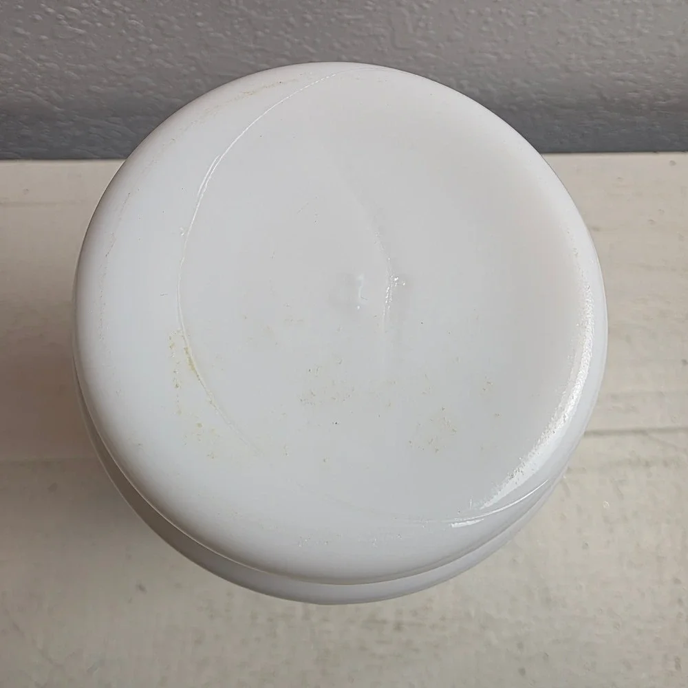 Vintage White‎ Milk Glass Swirl Flame Cylinder Vase Mid Century Modern Decor